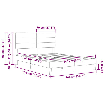 Struttura del letto Grigio Scuro 140 x 190 cm Tessuto | homemem39