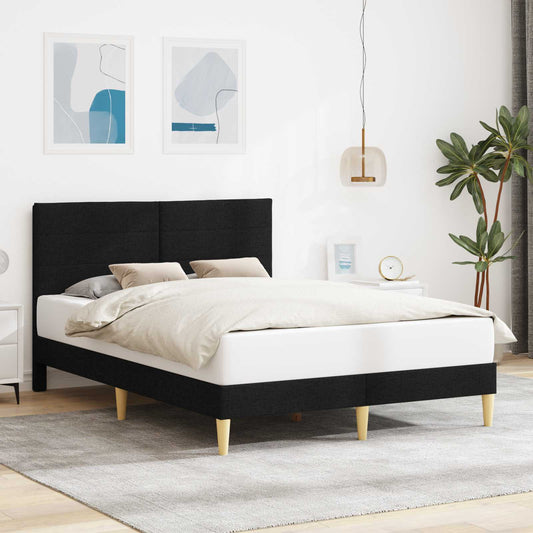 Struttura del letto con testiera Nero 140 x 200 cm Tessuto | homemem39