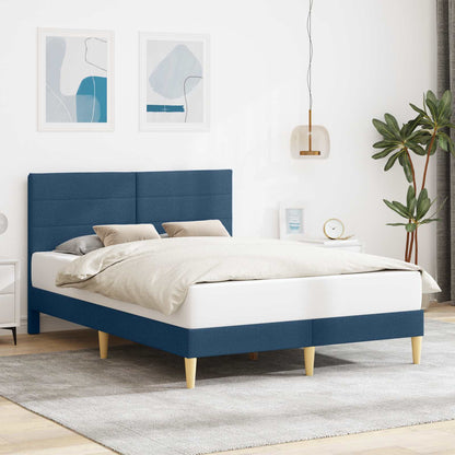 Struttura del letto con testiera Blu 140 x 200 cm Tessuto | homemem39