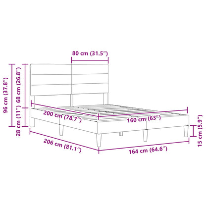 Struttura del letto Grigio Scuro 160 x 200 cm Tessuto | homemem39