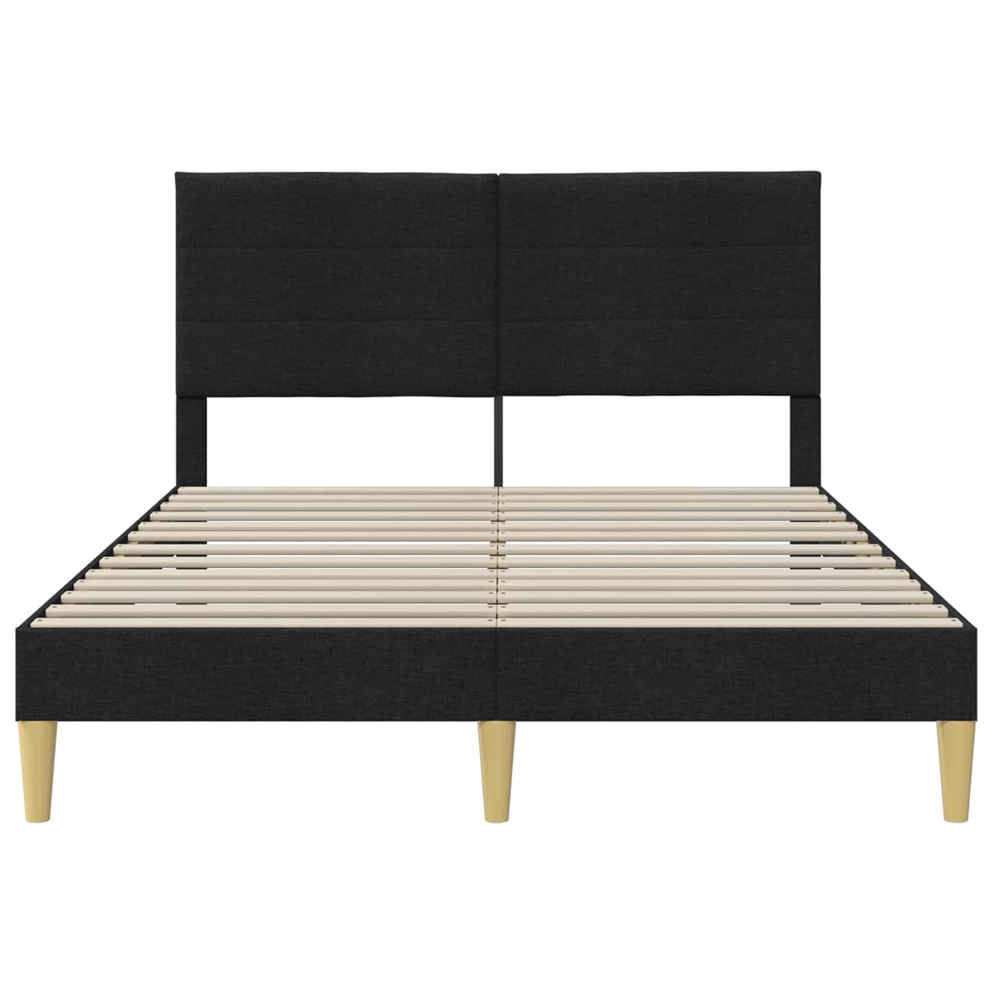 Struttura del letto con testiera Nero 160 x 200 cm Tessuto | homemem39