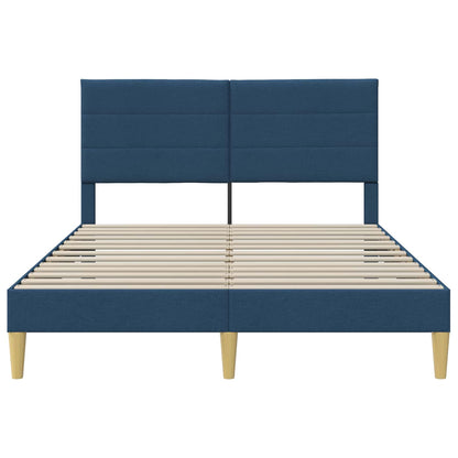 Struttura del letto con testiera Blu 160 x 200 cm Tessuto | homemem39