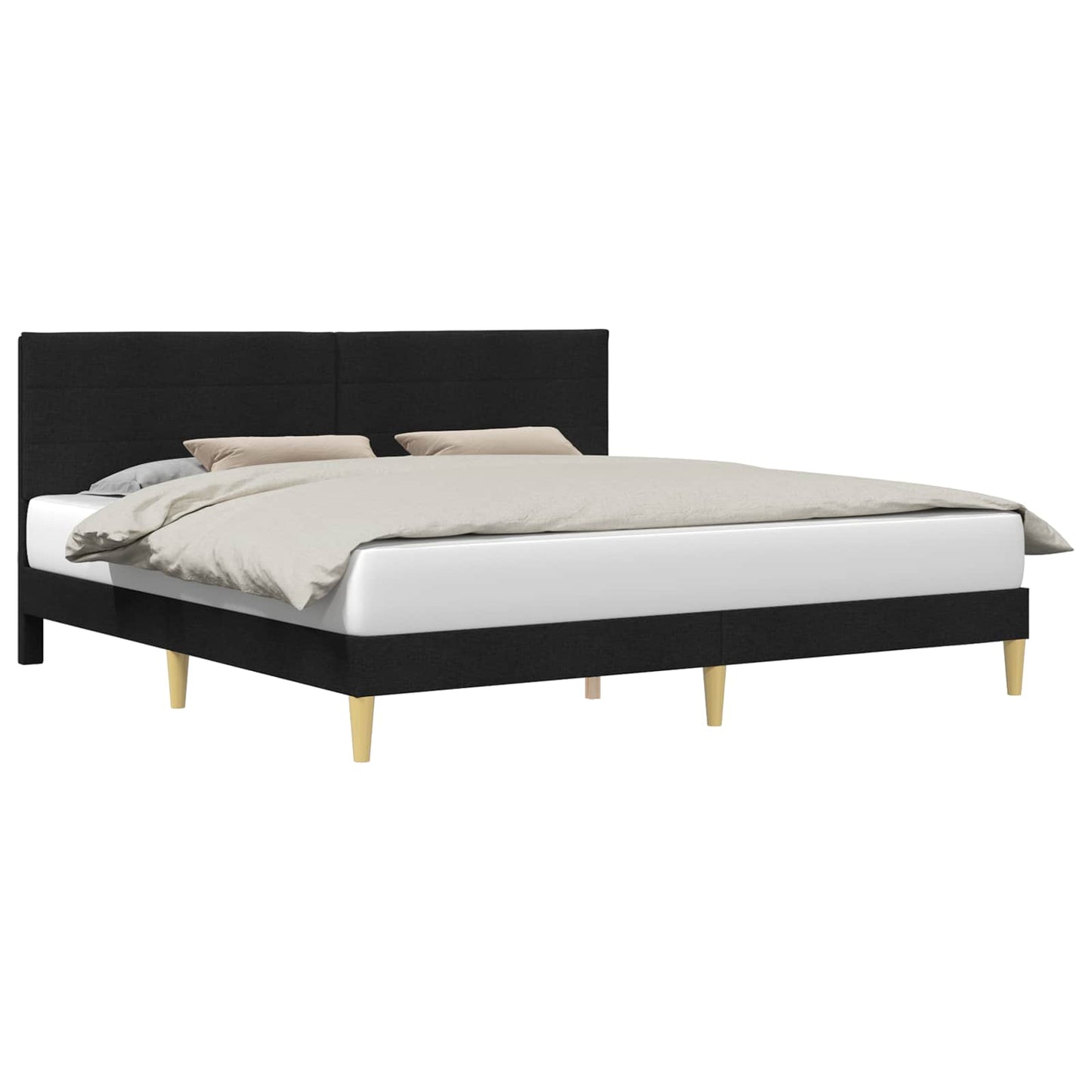 Struttura del letto con testiera Nero 180 x 200 cm Tessuto | homemem39