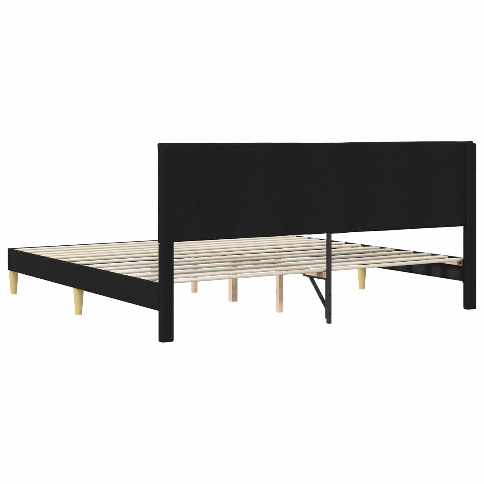 Struttura del letto con testiera Nero 180 x 200 cm Tessuto | homemem39