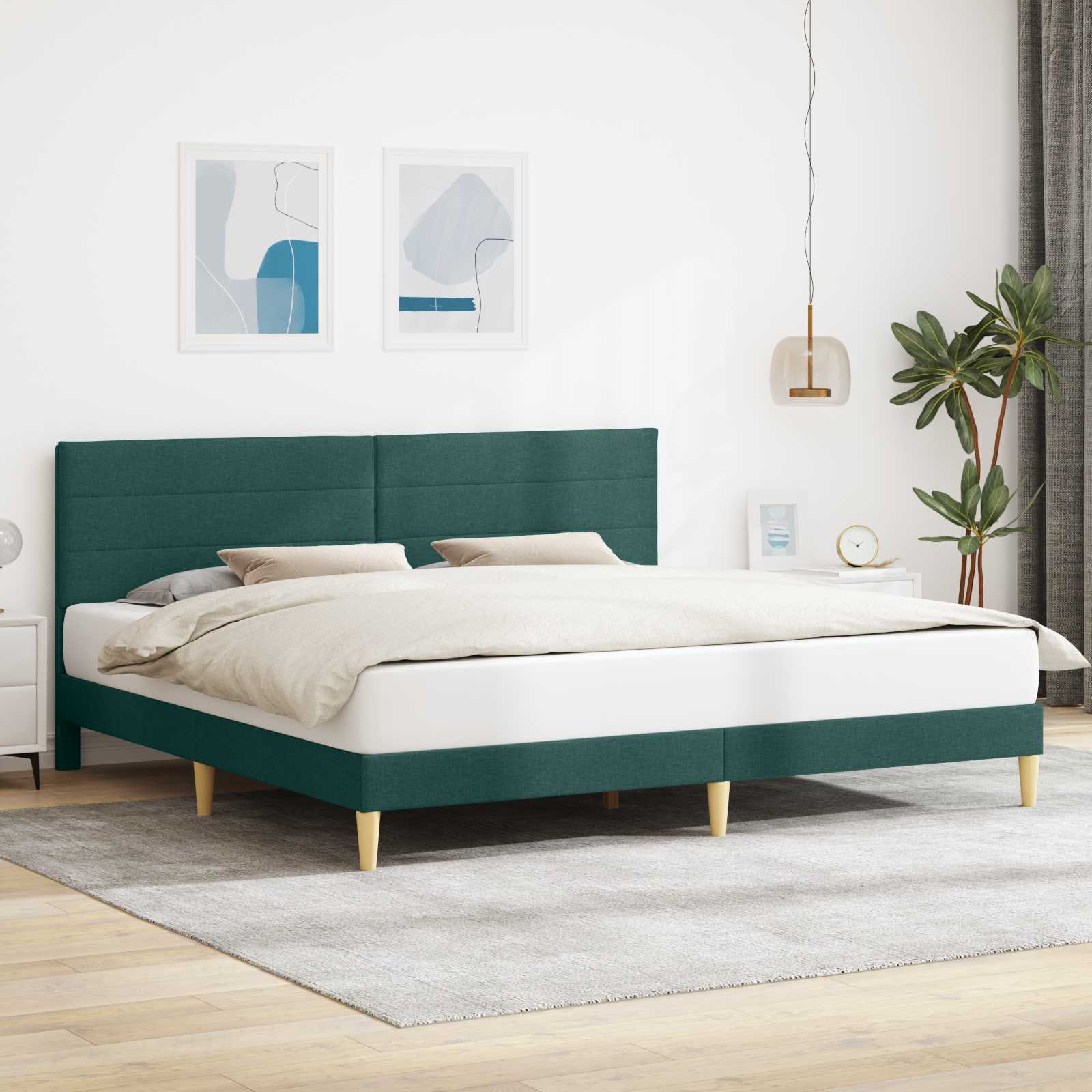 Struttura del letto Verde Scuro 180 x 200 cm Tessuto | homemem39