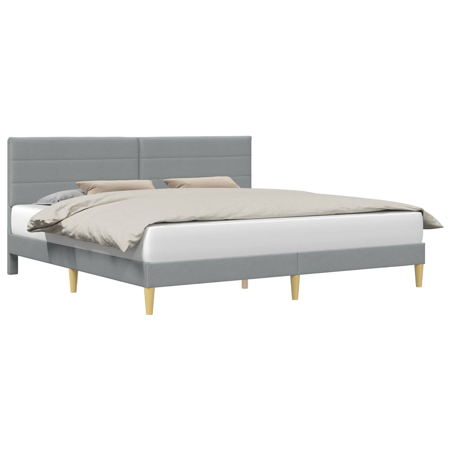 Struttura del letto Grigio Chiaro 200 x 200 cm Tessuto | homemem39