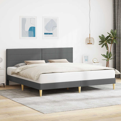 Struttura del letto Grigio Scuro 200 x 200 cm Tessuto | homemem39