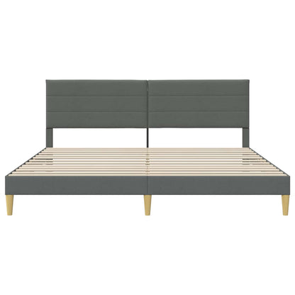 Struttura del letto Grigio Scuro 200 x 200 cm Tessuto | homemem39