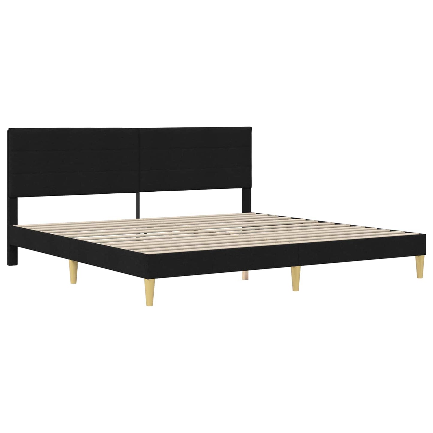 Struttura del letto con testiera Nero 200 x 200 cm Tessuto | homemem39