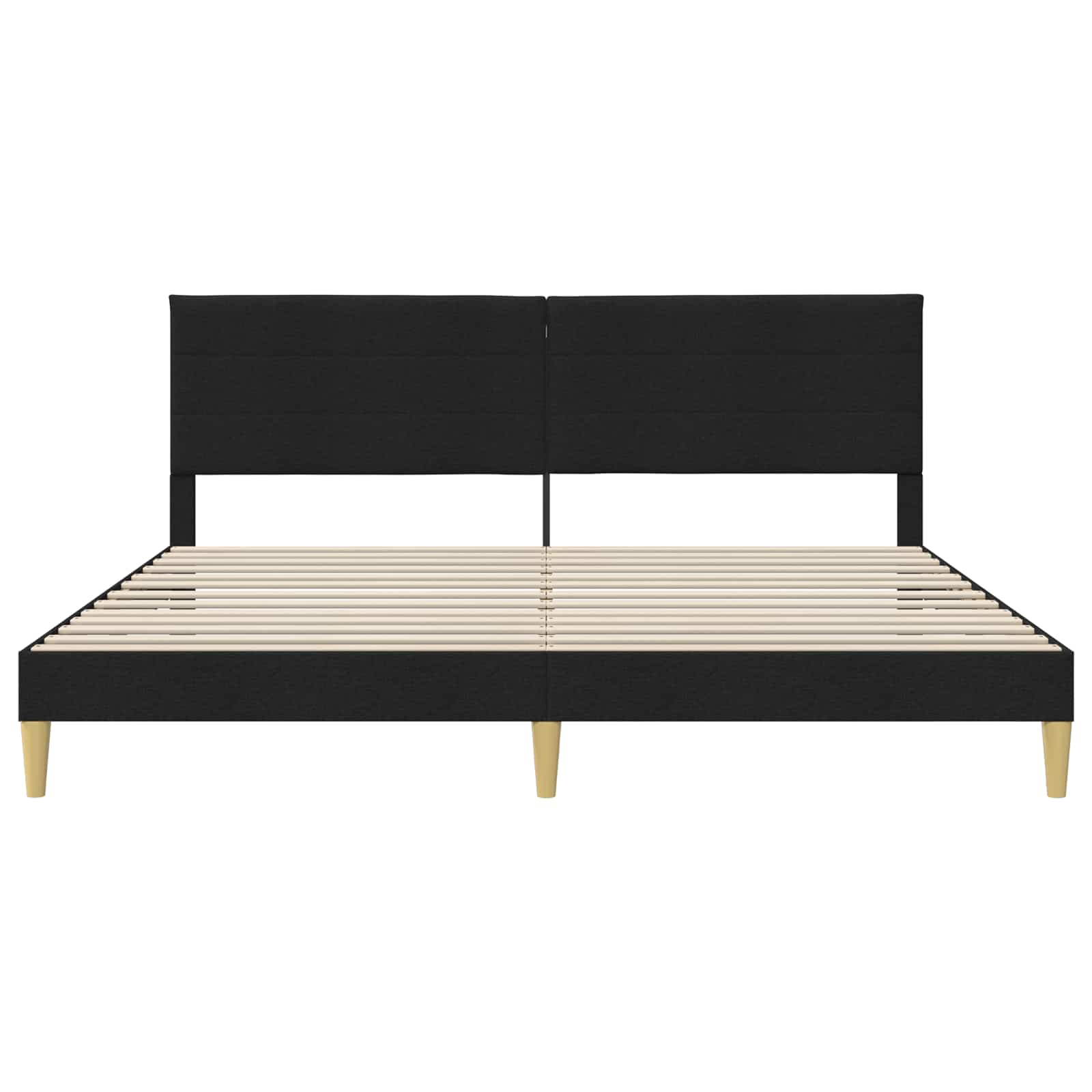 Struttura del letto con testiera Nero 200 x 200 cm Tessuto | homemem39