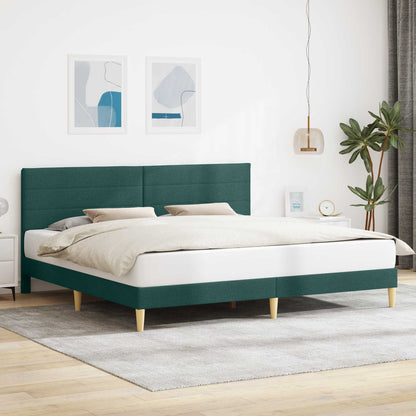 Struttura del letto Verde Scuro 200 x 200 cm Tessuto | homemem39