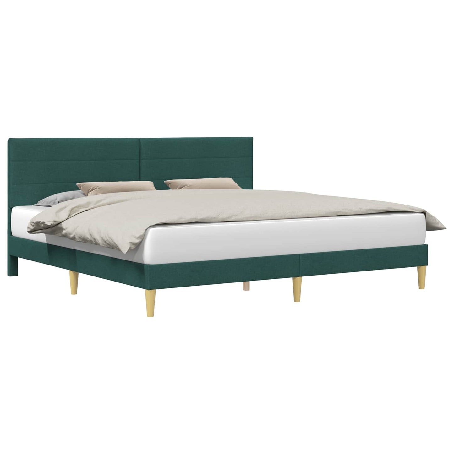 Struttura del letto Verde Scuro 200 x 200 cm Tessuto | homemem39