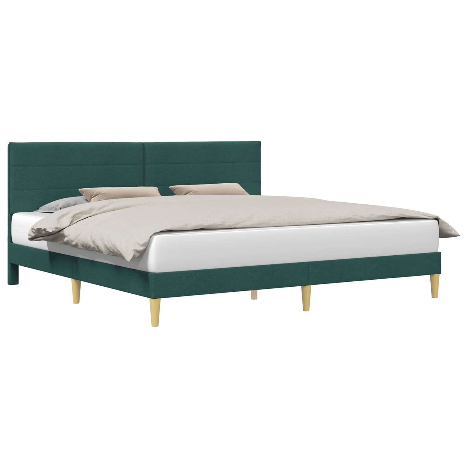 Struttura del letto Verde Scuro 200 x 200 cm Tessuto | homemem39