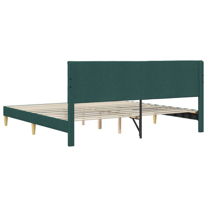 Struttura del letto Verde Scuro 200 x 200 cm Tessuto | homemem39