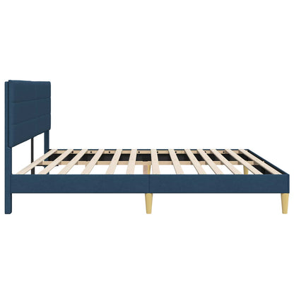 Struttura del letto con testiera Blu 200 x 200 cm Tessuto | homemem39