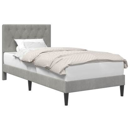 Struttura del letto Grigio Chiaro 80 x 200 cm Velluto | homemem39