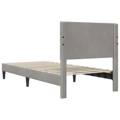 Struttura del letto Grigio Chiaro 80 x 200 cm Velluto | homemem39