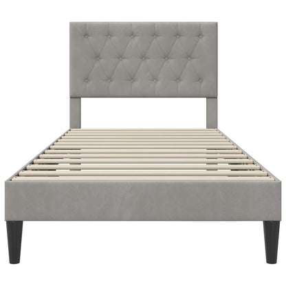 Struttura del letto Grigio Chiaro 80 x 200 cm Velluto | homemem39