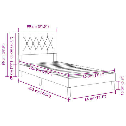 Struttura del letto Grigio Chiaro 80 x 200 cm Velluto | homemem39