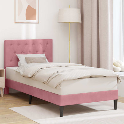 Struttura del letto con testiera Rosa 80 x 200 cm Velluto | homemem39