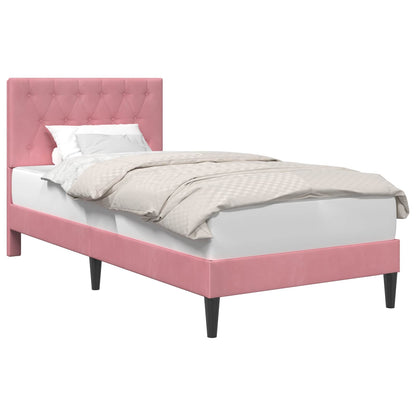 Struttura del letto con testiera Rosa 80 x 200 cm Velluto | homemem39