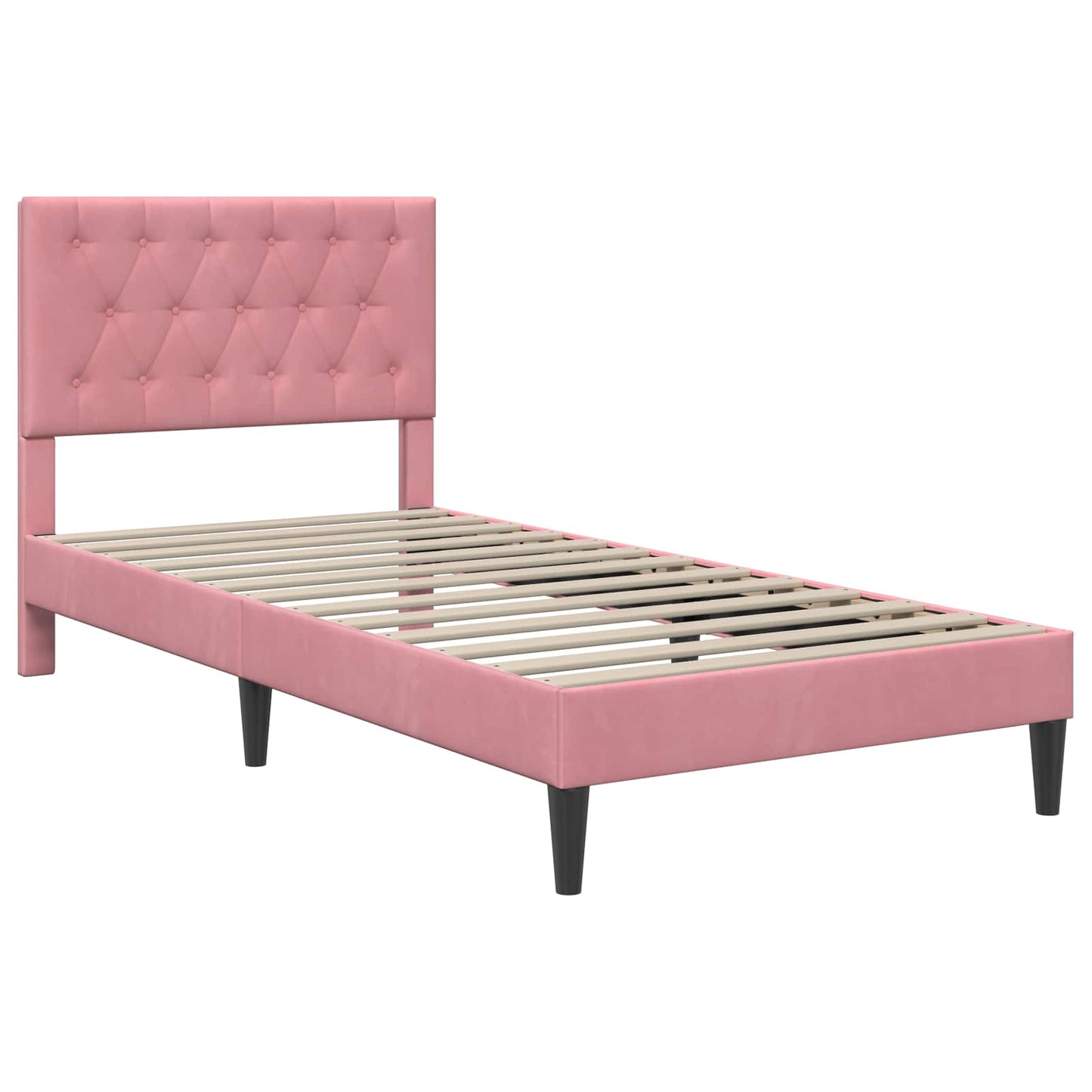 Struttura del letto con testiera Rosa 80 x 200 cm Velluto | homemem39