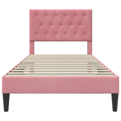 Struttura del letto con testiera Rosa 80 x 200 cm Velluto | homemem39