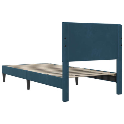 Struttura del letto con testiera Blu 80 x 200 cm Velluto | homemem39