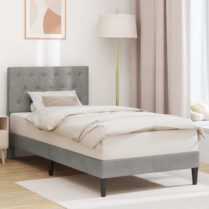 Struttura del letto Grigio Chiaro 90 x 190 cm Velluto