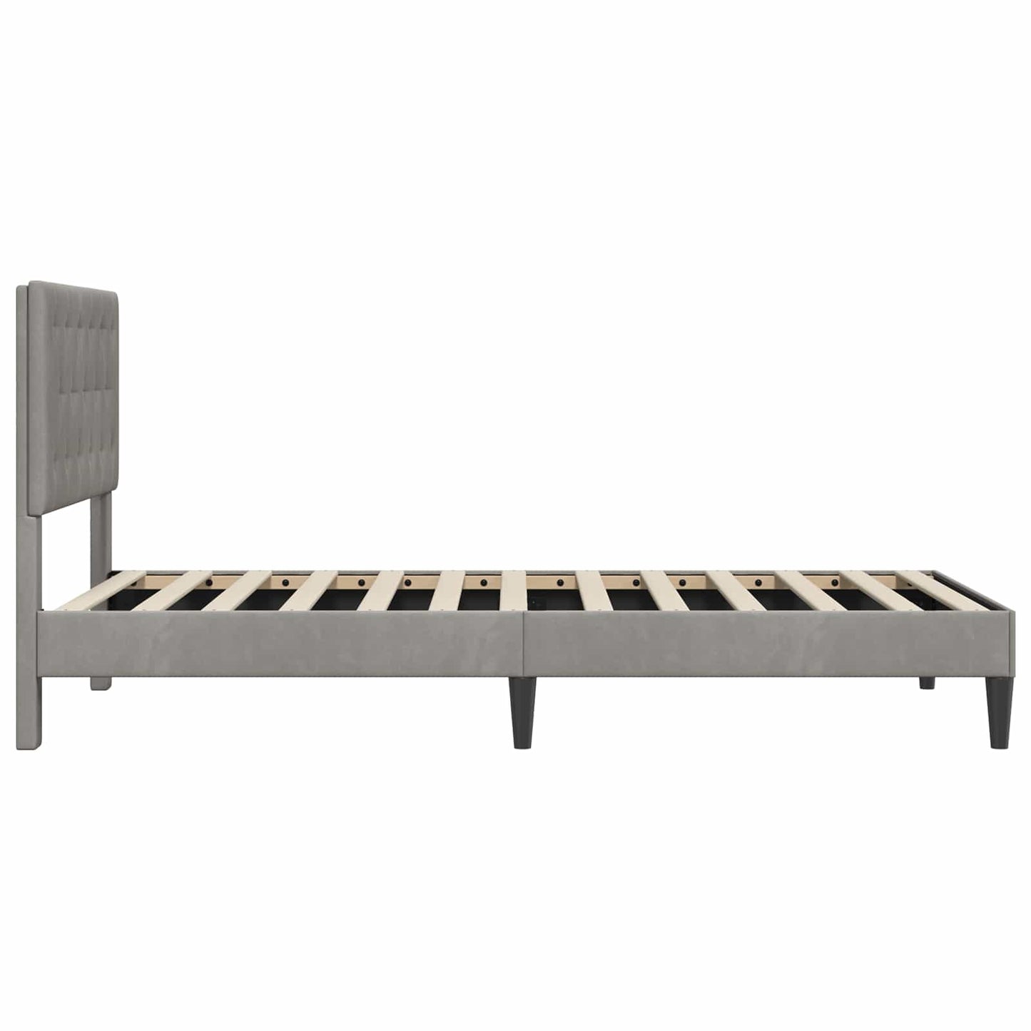 Struttura del letto Grigio Chiaro 90 x 190 cm Velluto