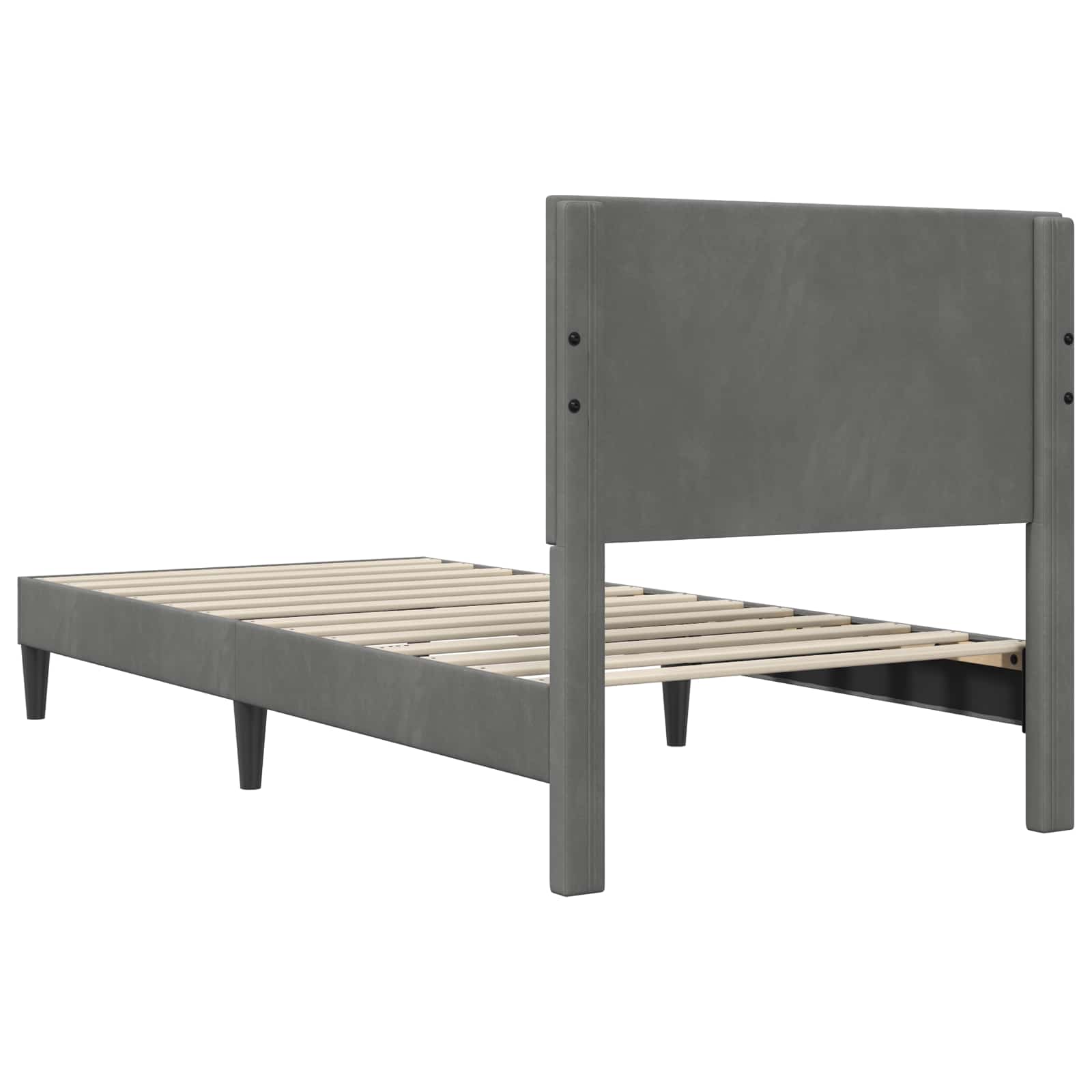 Struttura del letto Grigio Scuro 90 x 190 cm Velluto | homemem39