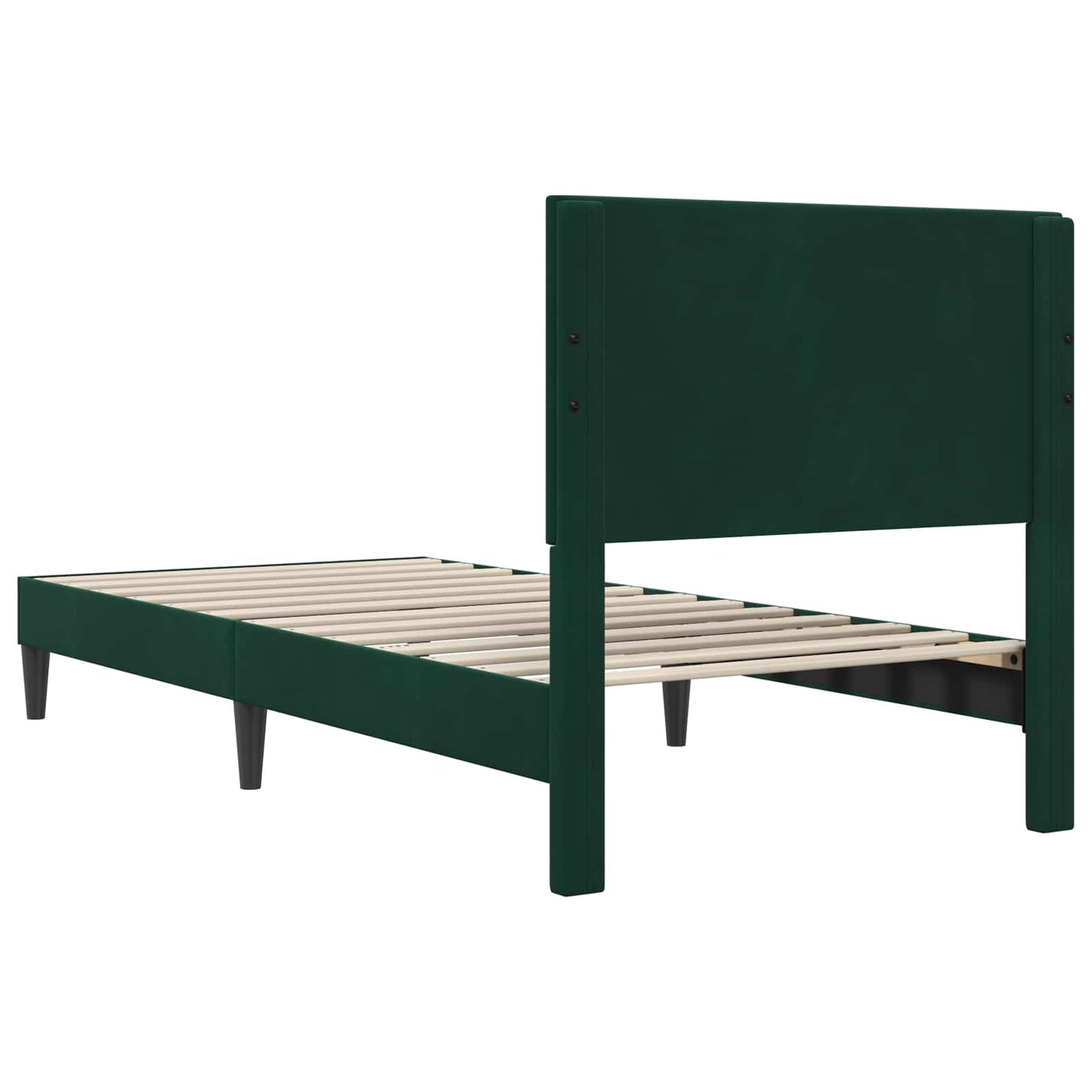 Struttura del letto Verde Scuro 90 x 190 cm Velluto | homemem39