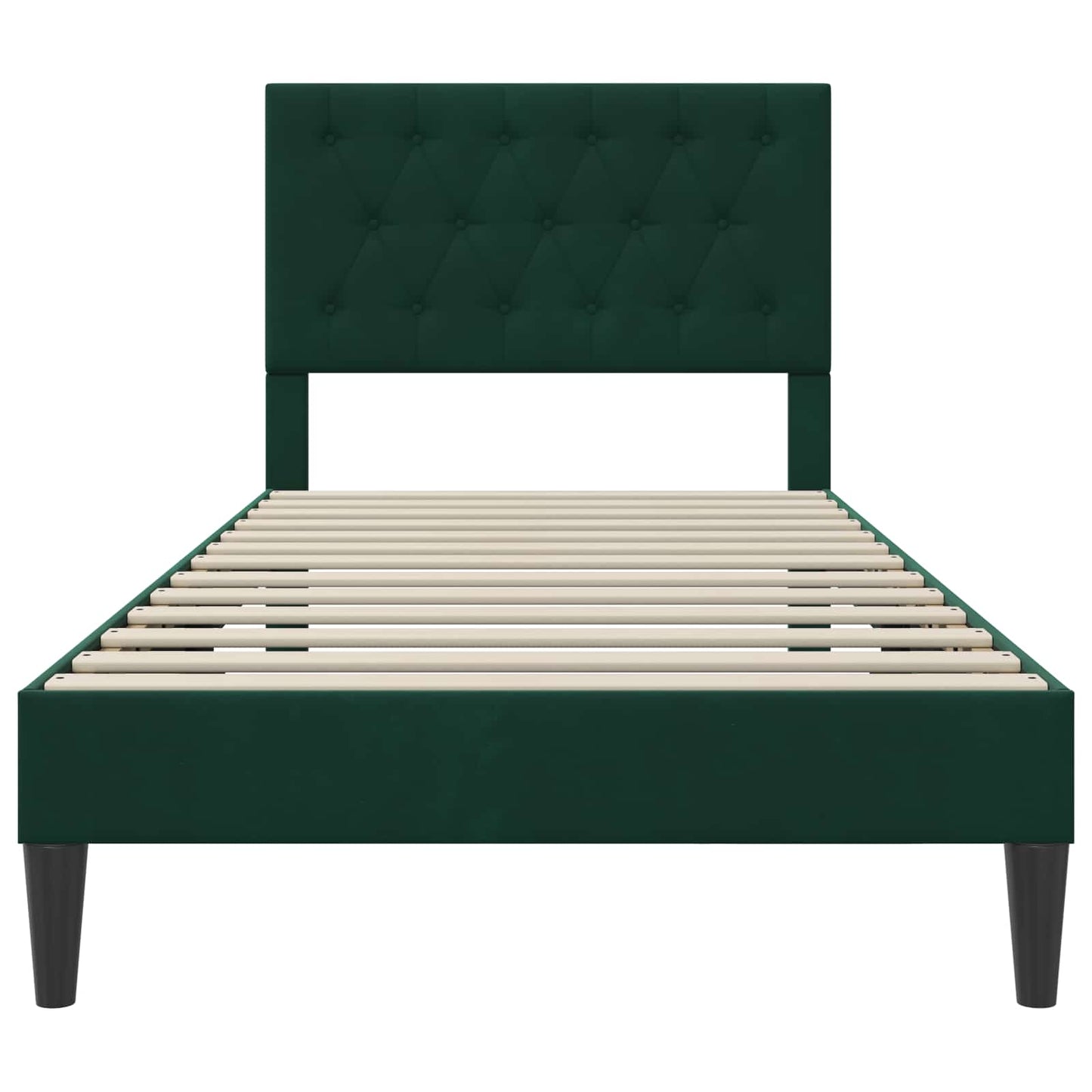 Struttura del letto Verde Scuro 90 x 190 cm Velluto | homemem39