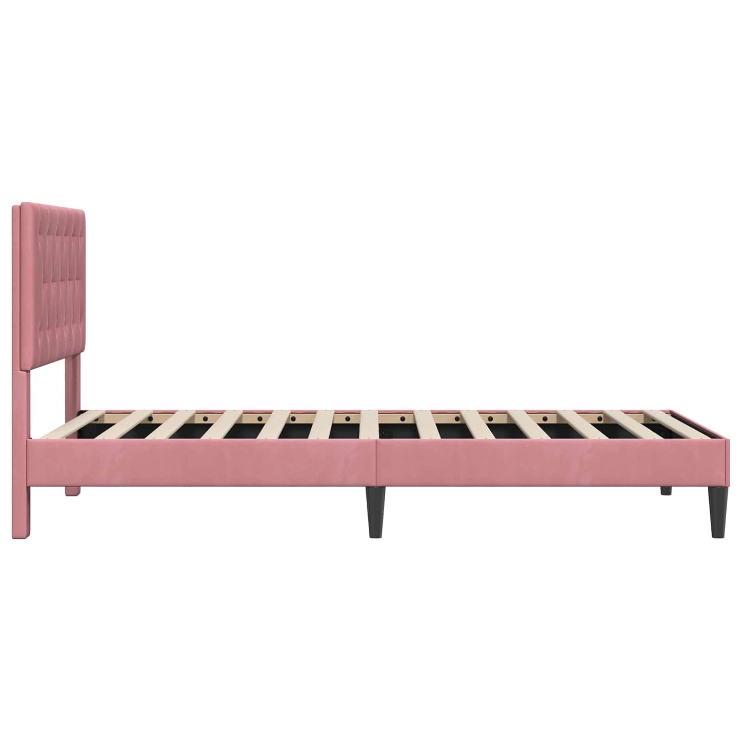 Struttura del letto con testiera Rosa 90 x 190 cm Velluto | homemem39