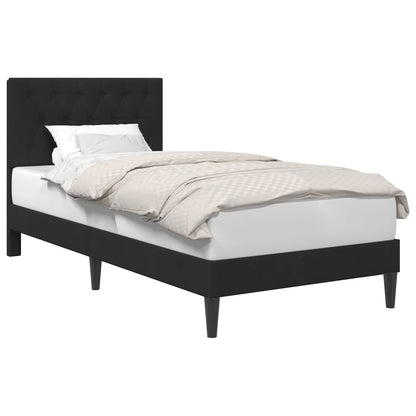 Struttura del letto con testiera Nero 90 x 190 cm Velluto | homemem39