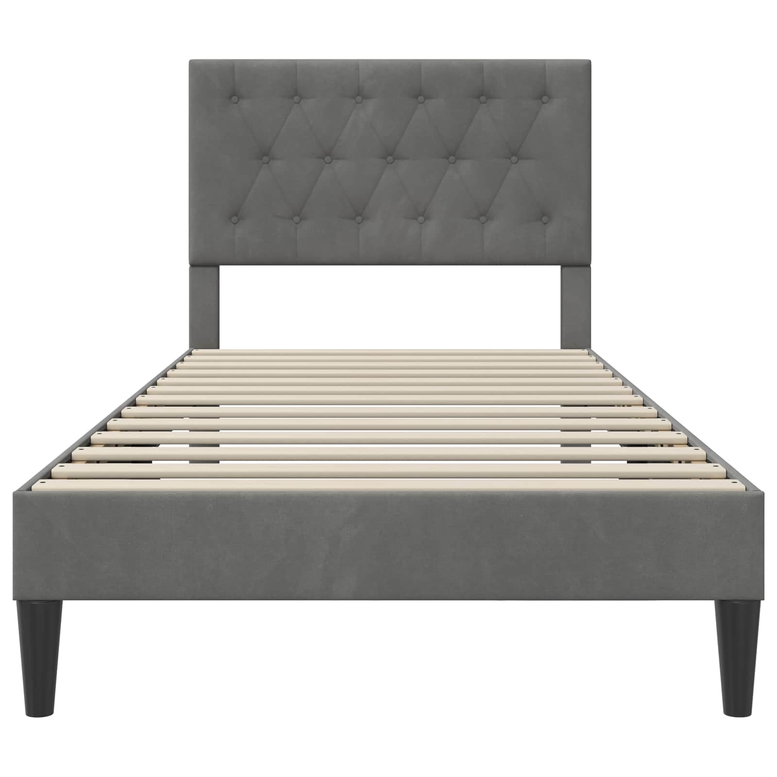 Struttura del letto Grigio Scuro 90 x 200 cm Velluto | homemem39