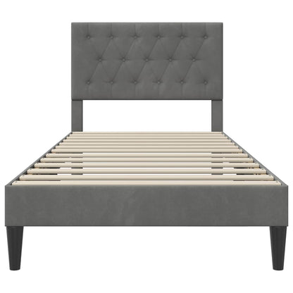 Struttura del letto Grigio Scuro 90 x 200 cm Velluto | homemem39