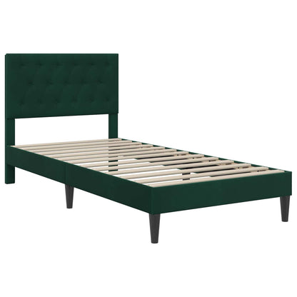 Struttura del letto Verde Scuro 90 x 200 cm Velluto | homemem39