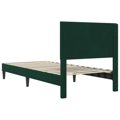 Struttura del letto Verde Scuro 90 x 200 cm Velluto | homemem39