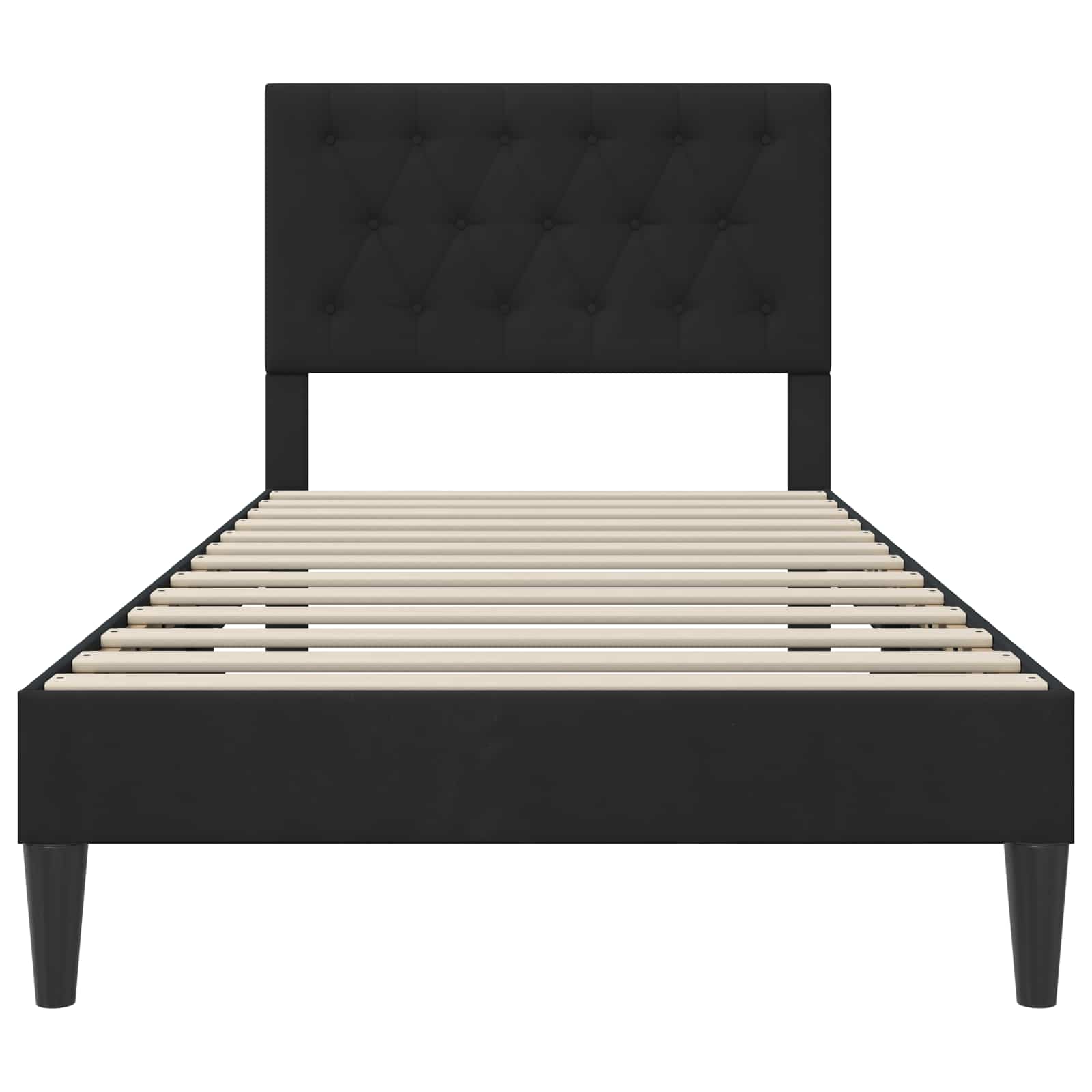 Struttura del letto con testiera Nero 90 x 200 cm Velluto | homemem39