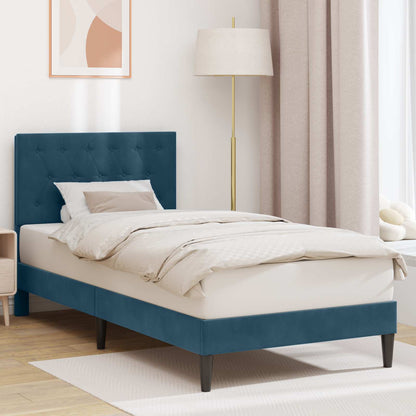 Struttura del letto con testiera Blu 90 x 200 cm Velluto | homemem39