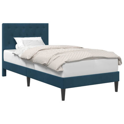 Struttura del letto con testiera Blu 90 x 200 cm Velluto | homemem39