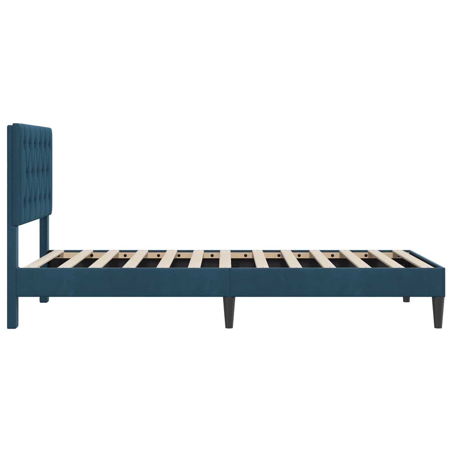 Struttura del letto con testiera Blu 90 x 200 cm Velluto | homemem39