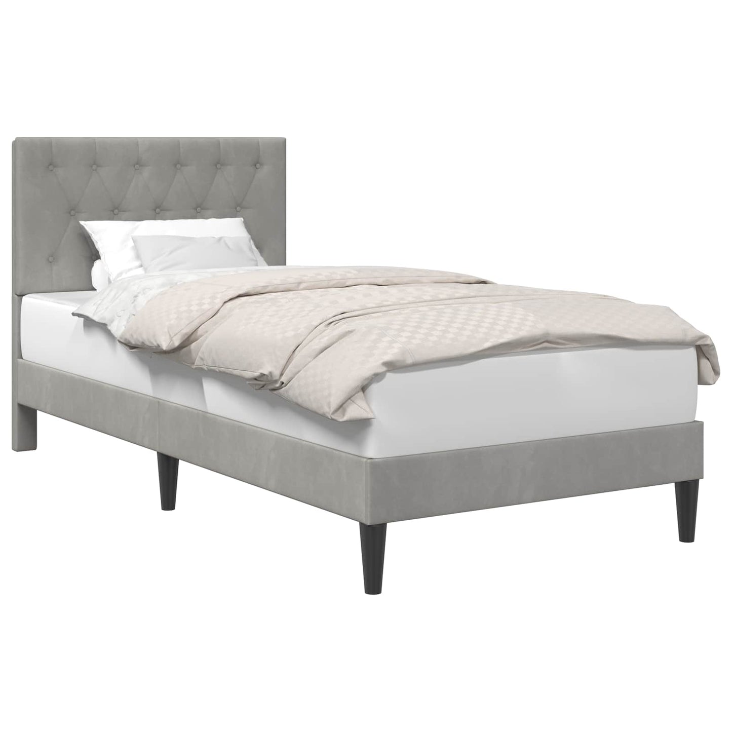 Struttura del letto Grigio Chiaro 100 x 200 cm Velluto | homemem39