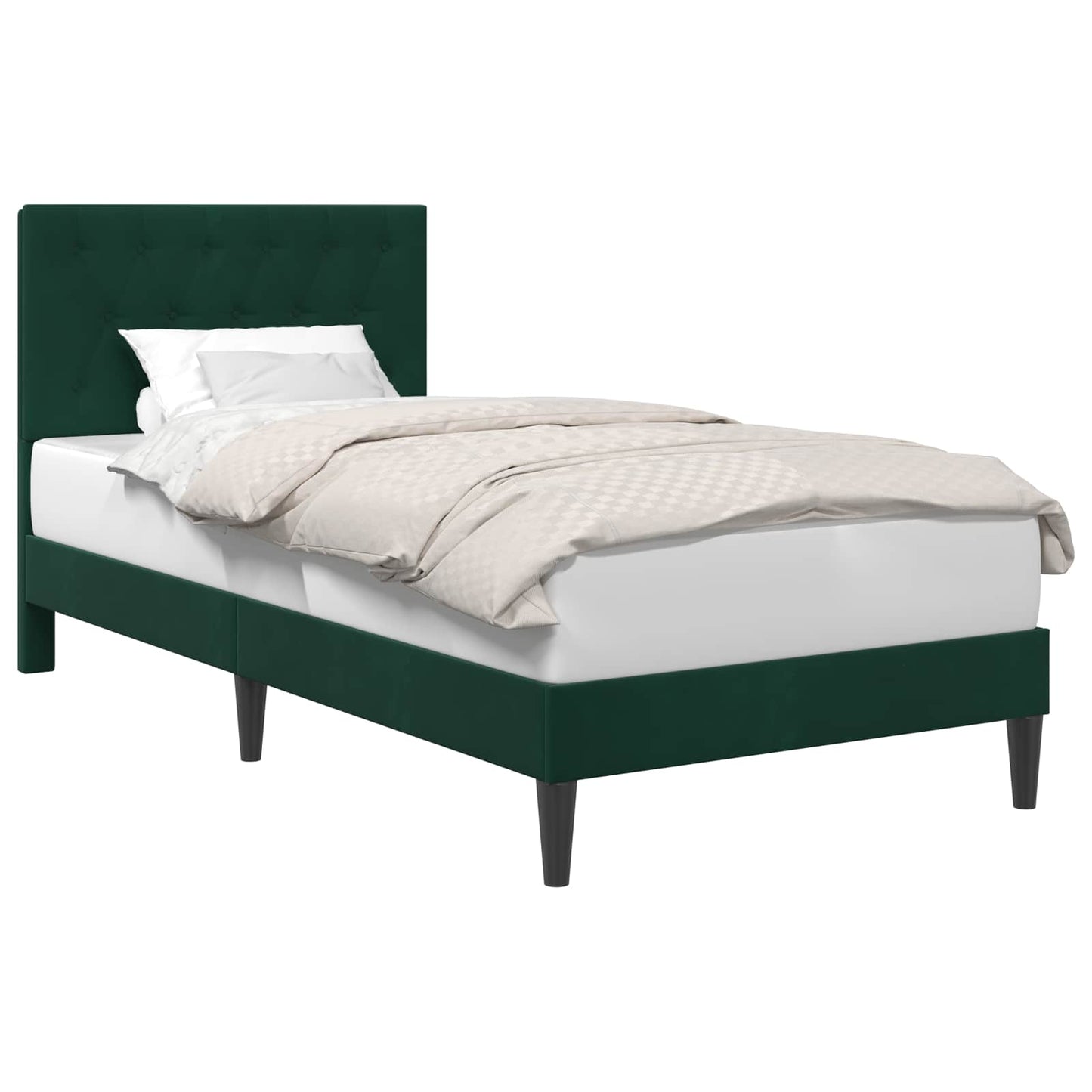 Struttura del letto Verde Scuro 100 x 200 cm Velluto | homemem39
