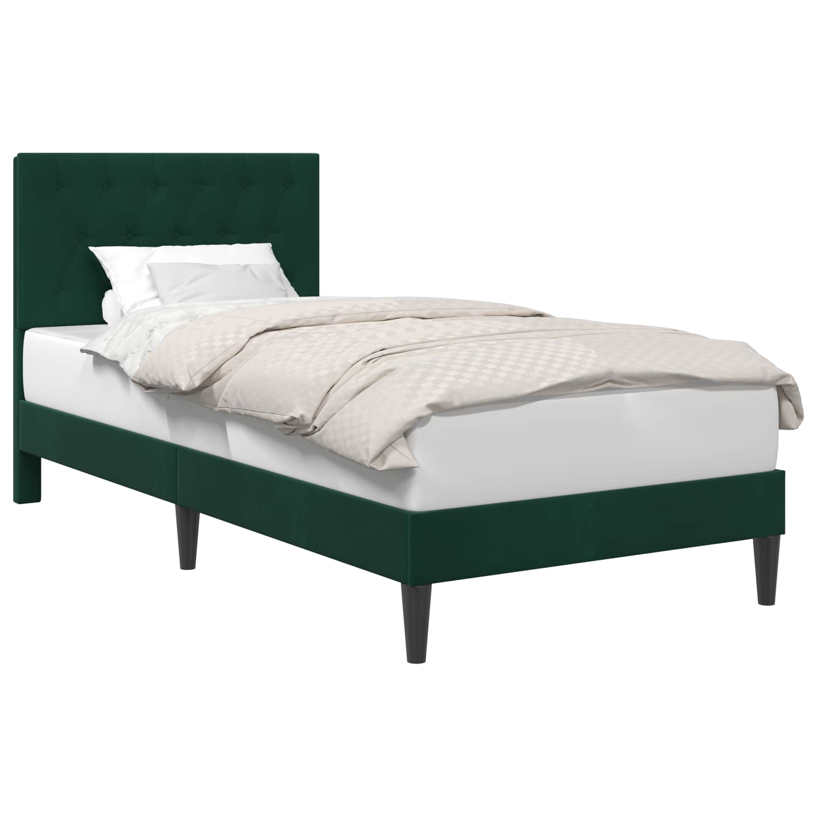 Struttura del letto Verde Scuro 100 x 200 cm Velluto | homemem39