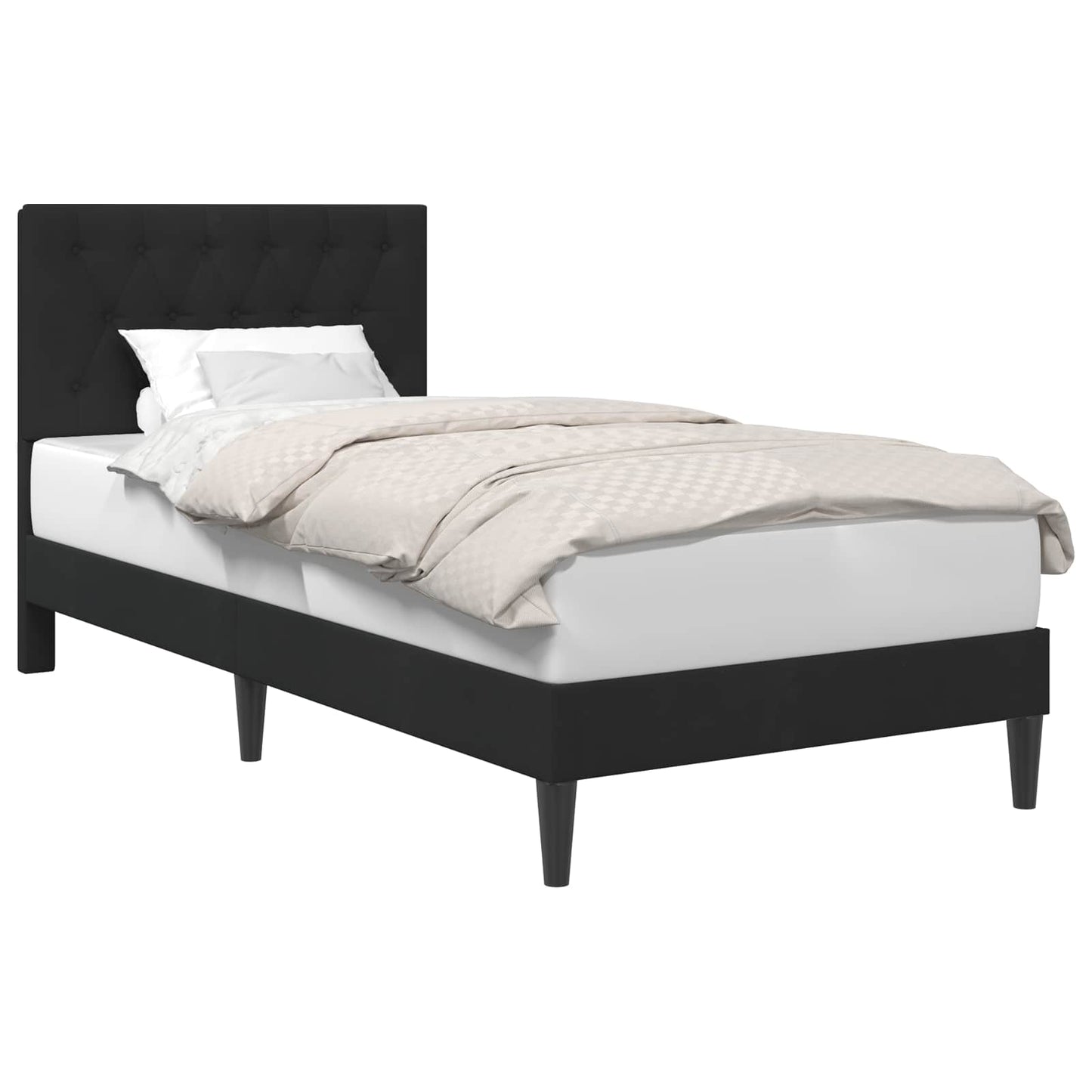 Struttura del letto con testiera Nero 100 x 200 cm Velluto | homemem39