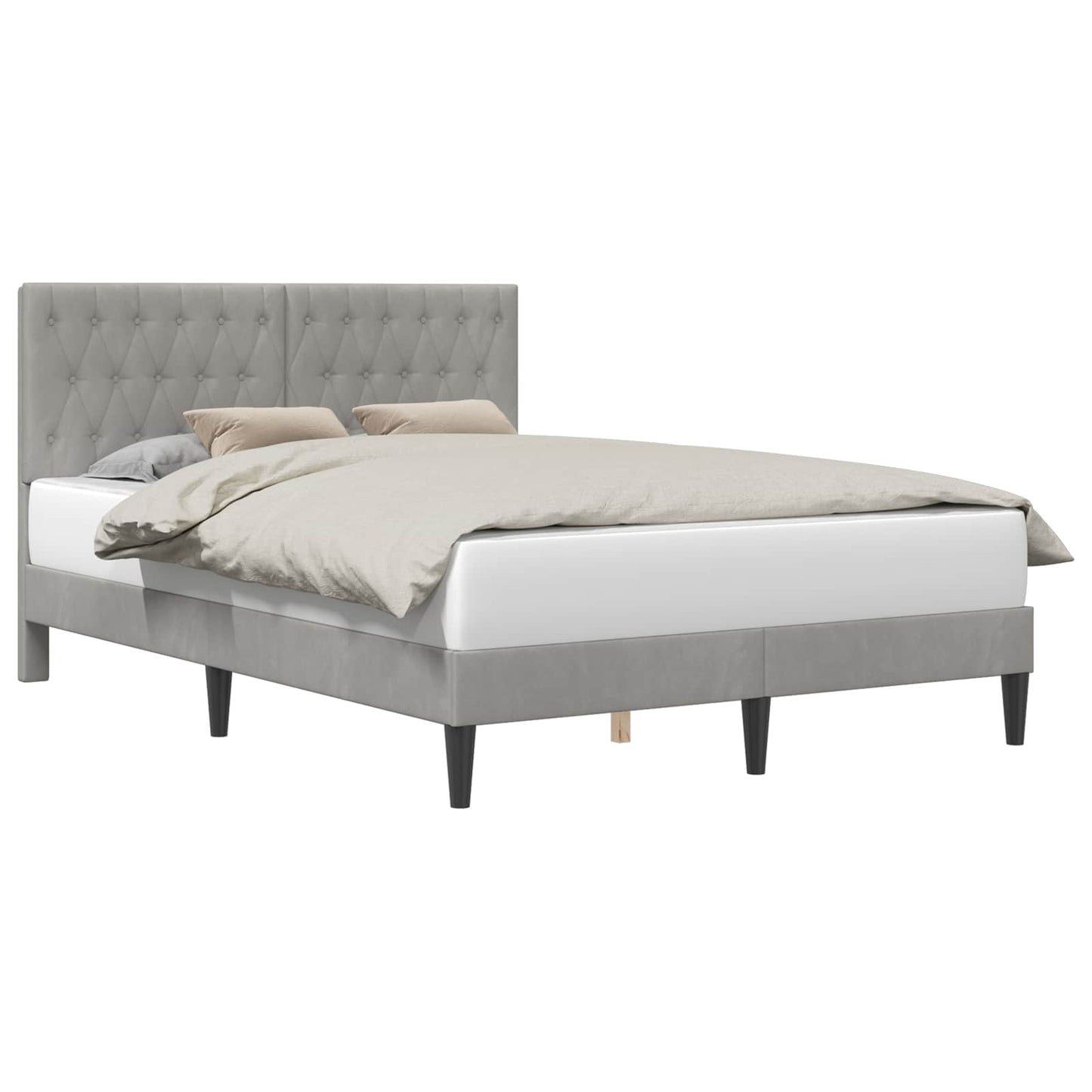 Struttura del letto Grigio Chiaro 120 x 190 cm Velluto | homemem39