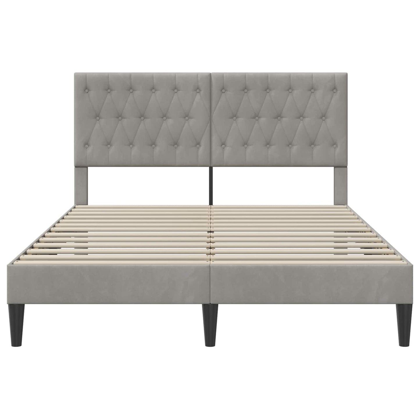 Struttura del letto Grigio Chiaro 120 x 190 cm Velluto | homemem39
