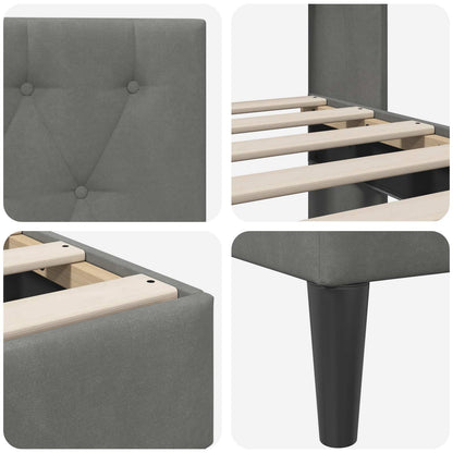 Struttura del letto Grigio Scuro 120 x 190 cm Velluto - homemem39
